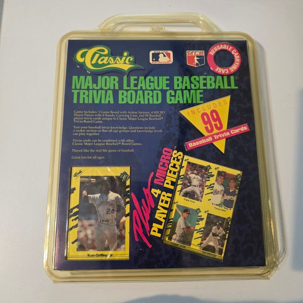 Classic Major League Baseball MLB Trivia Board Game 1990 w/ Ken Griffey Jr. Card
